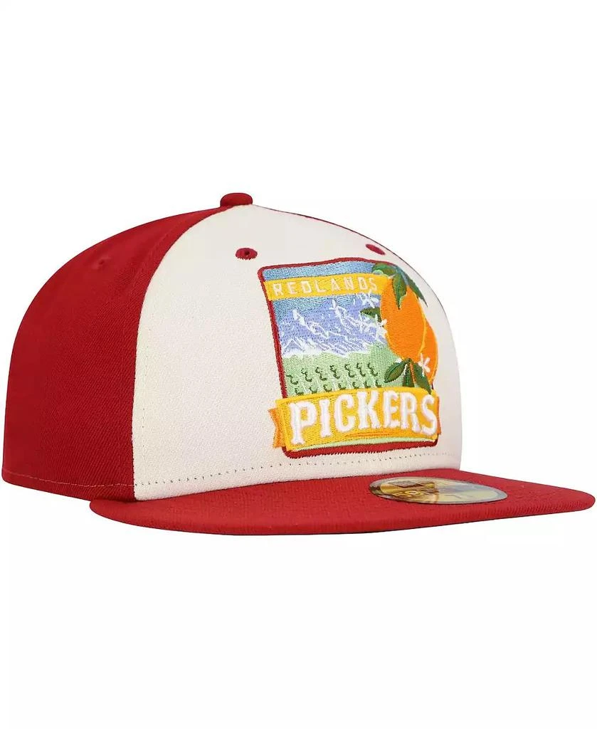 New Era Men's White/Red Inland Empire 66ers Theme Night Redlands Pickers 59FIFTY Fitted Hat 3