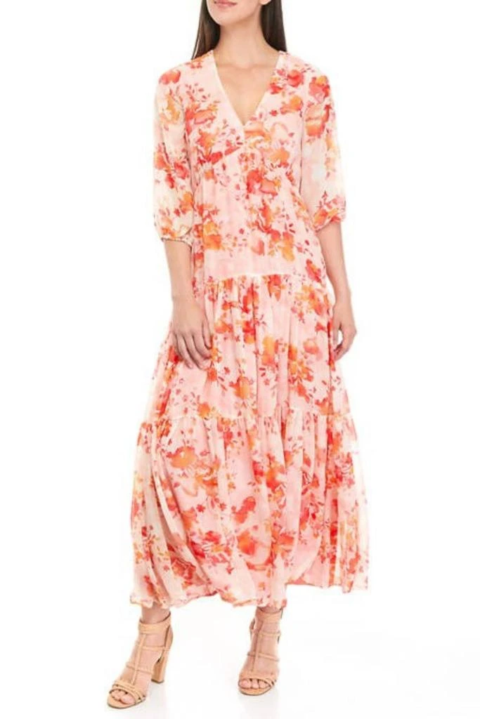 MAISON TARA Bonded Lace Maxi Dress