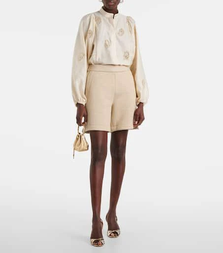 Max Mara Caladio embellished cotton satin blouse 2