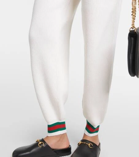 Gucci Ribbed-knit wool sweatpants 5