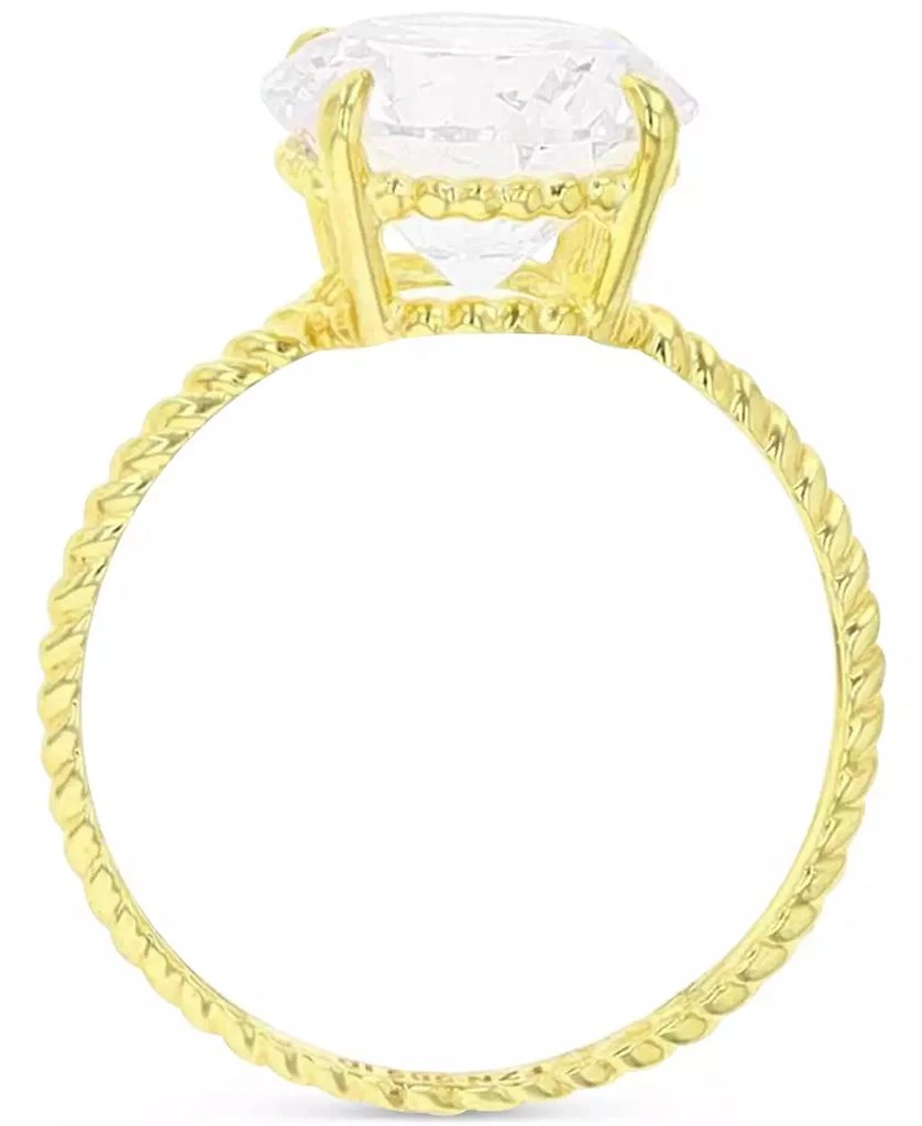 Macy's Cubic Zirconia Solitaire Textured Shank Engagement Ring in 10k Gold 3