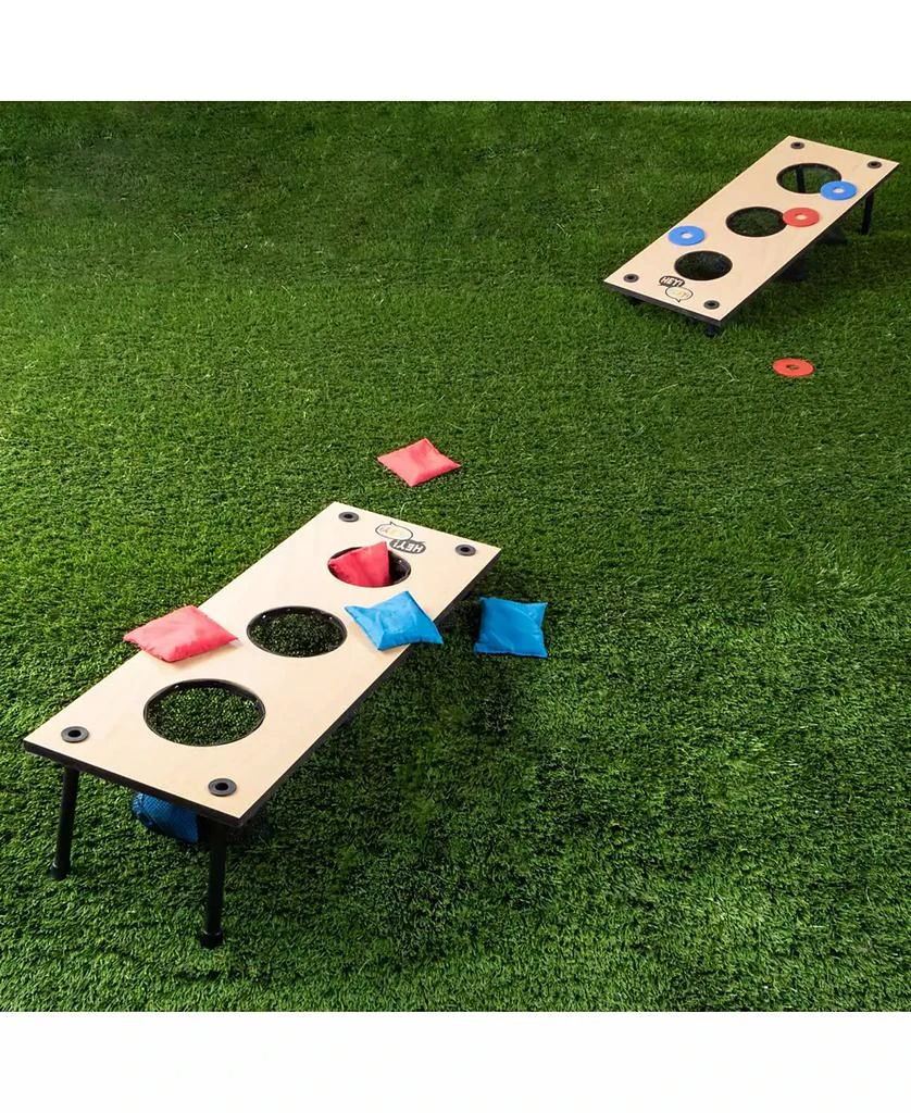 Trademark Global Hey Play 2-In-1 Washer Pitch And Beanbag Toss Set - Indoor Or Outdoor Wooden Classic Team Backyard And Tailgate Party Games For Kids And Adults 8