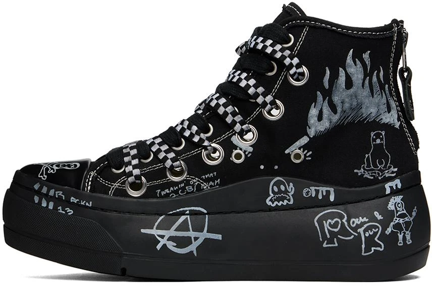 R13 Black Double Grommet Kurt High Top Sneakers 3