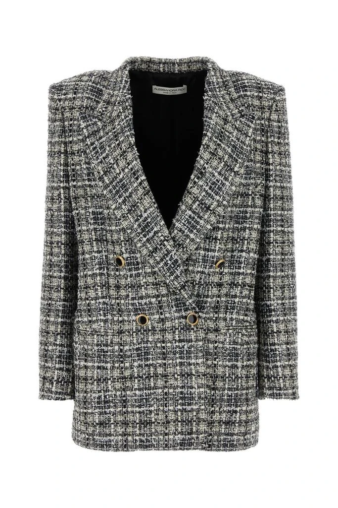 Alessandra Rich Embroidered tweed oversize blazer