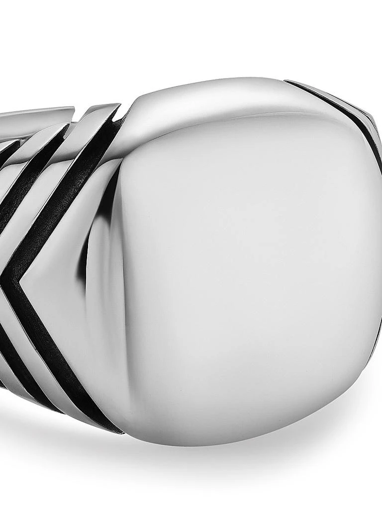 David Yurman Chevron Signet Ring in Sterling Silver, 18MM 5