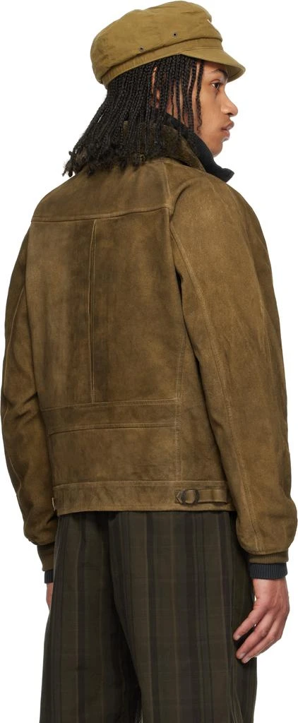 RRL Brown Paneled Roughout Suede Shearling Jacket 3