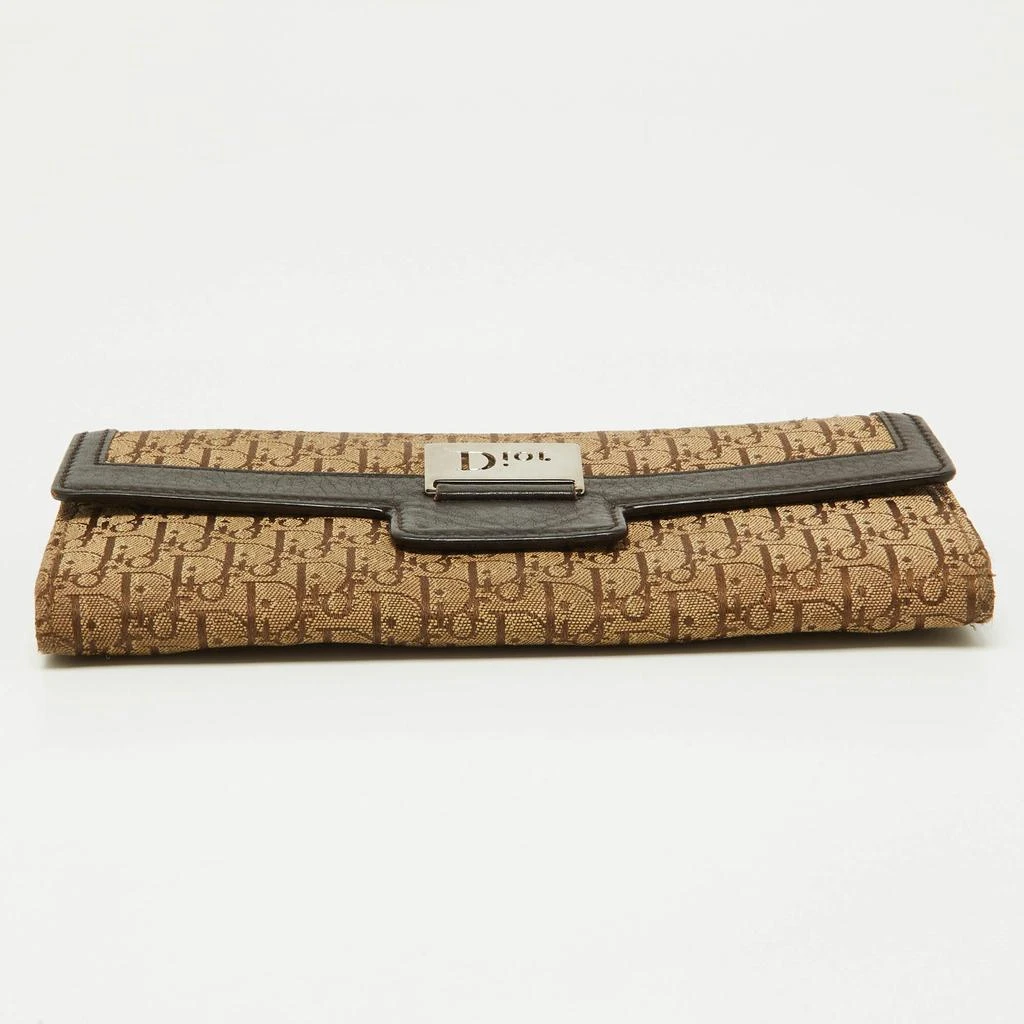 Dior Dior Beige/Brown Oblique Canvas and Leather Flap Continental Wallet 7