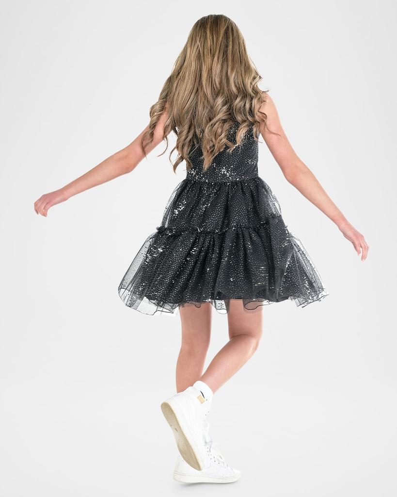 Zoe Girl's Gabriella Sequin Tiered Dress, Size 7-16