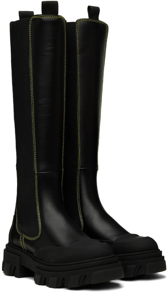 Ganni Black Cleated Chelsea Boots 4
