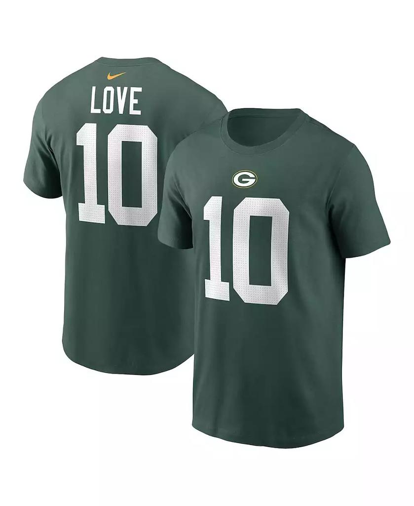 NIKE Men's Jordan Love Green Green Bay Packers Player Name and Number T-shirt