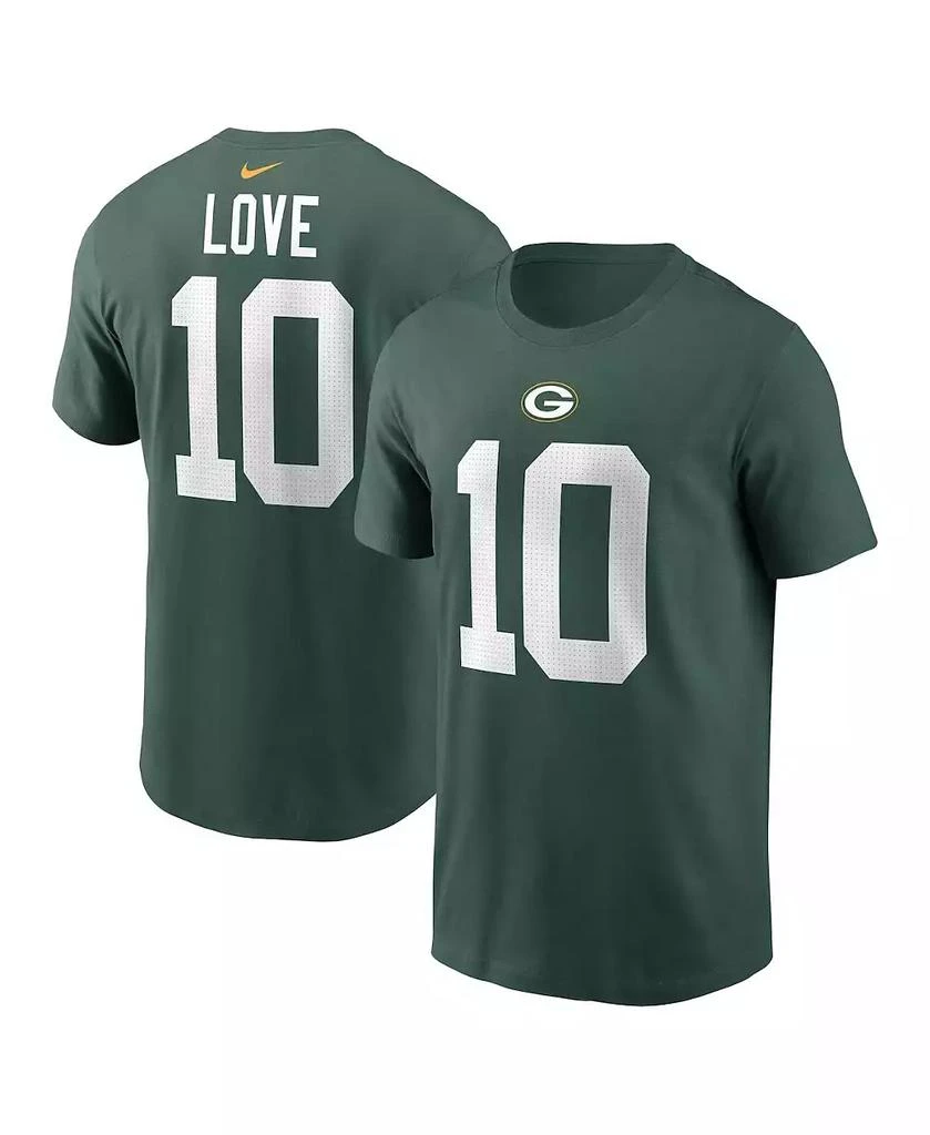 Nike Men's Jordan Love Green Green Bay Packers Player Name and Number T-shirt 1