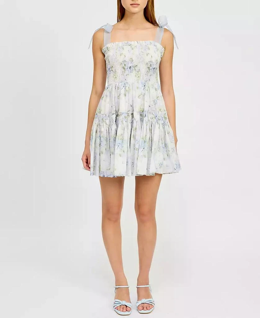 En Saison Women's Scarlet Floral-Print Tiered Mini Dress 1