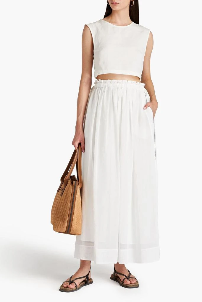 Brunello Cucinelli Bead-embellished organza maxi skirt 2