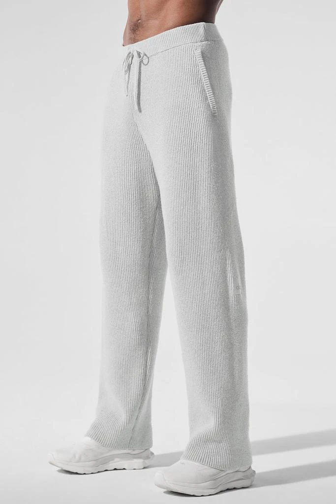 Alo Domain Rib Knit Sweatpant - Athletic Heather Grey 4