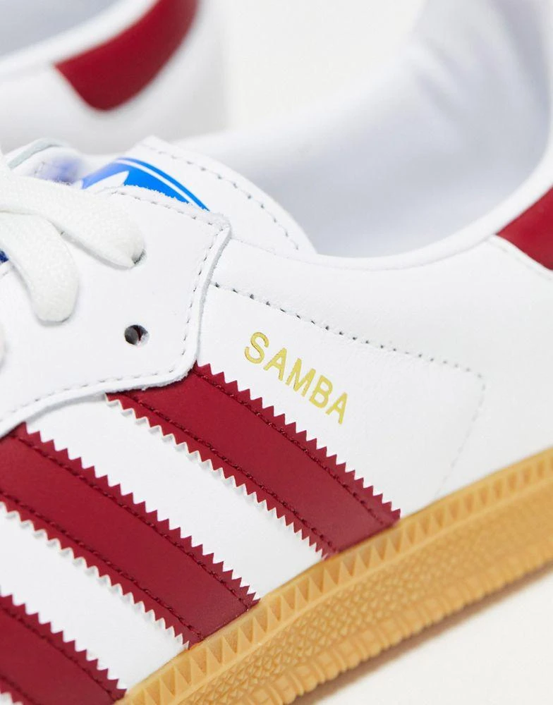 Adidas adidas Originals Samba OG trainers in white and burgundy 2