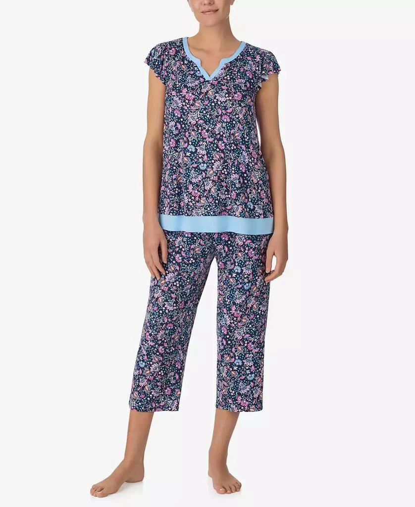 Ellen Tracy Women's Short Sleeve Cropped PJ Set 7