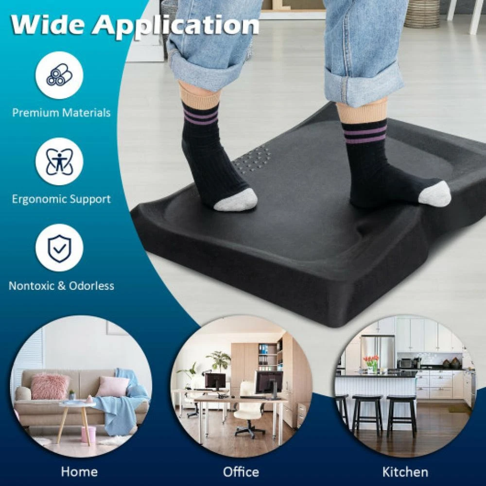 Hivvago Portable Anti-Fatigue Standing Mat with Massage Point and Diverse Terrain for Office and Home-Black 6