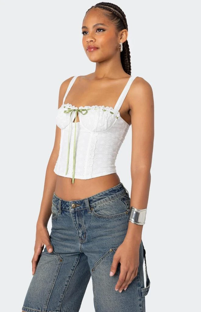 Edikted Garden Girl Ribbon Eyelet Corset 3