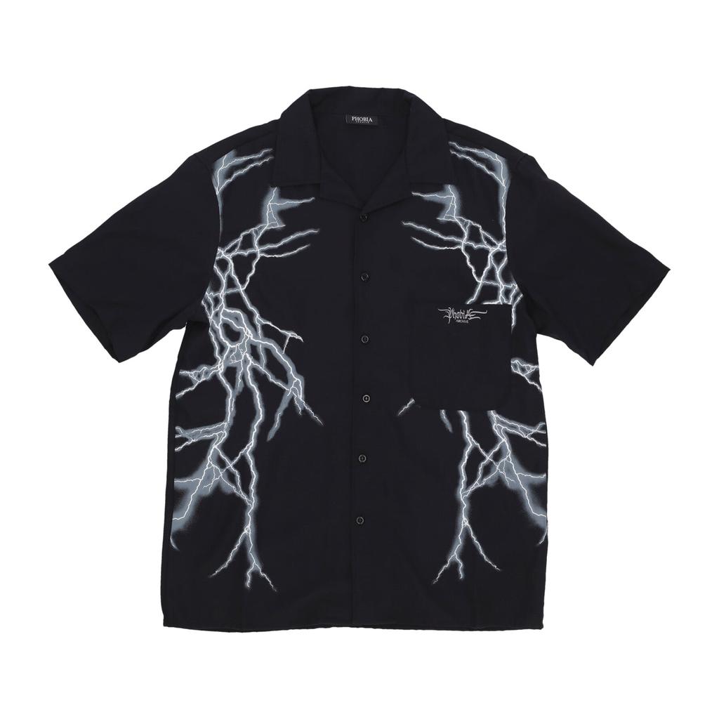 PHOBIA Short Sleeve Men's Lateral Lightning Shirt Black/white