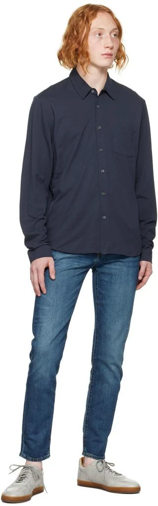 Sunspel Navy Buttoned Shirt 4