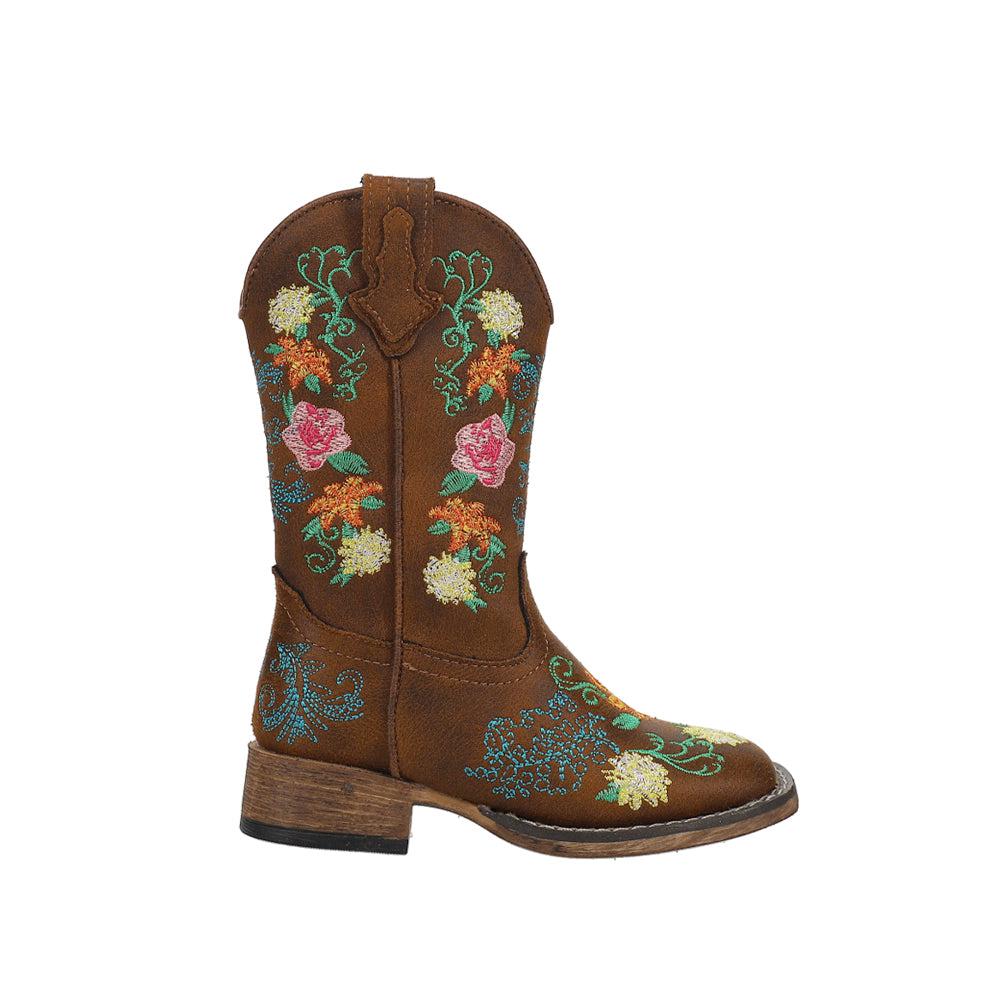 Roper Bailey Floral Square Toe Cowboy Boots (Little Kid-Big Kid)