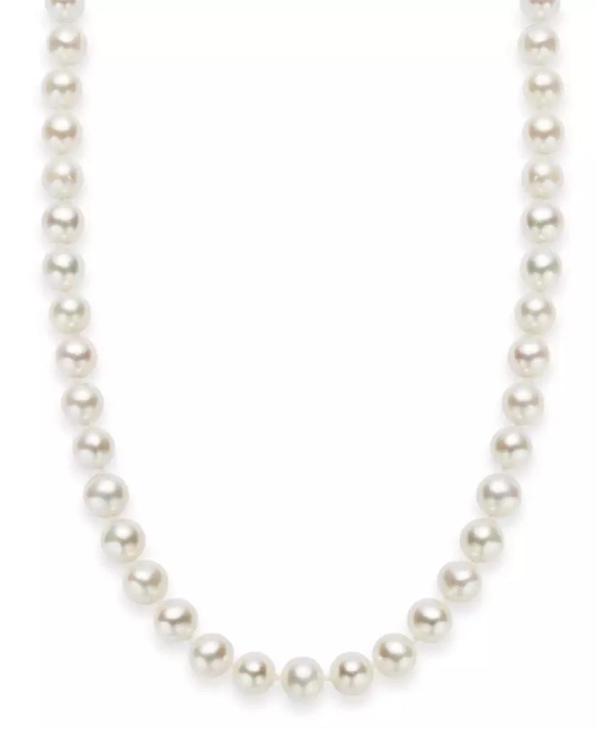 Macy's 18" Cultured Freshwater Pearl Strand Necklace (7-8mm) in Sterling Silver 1