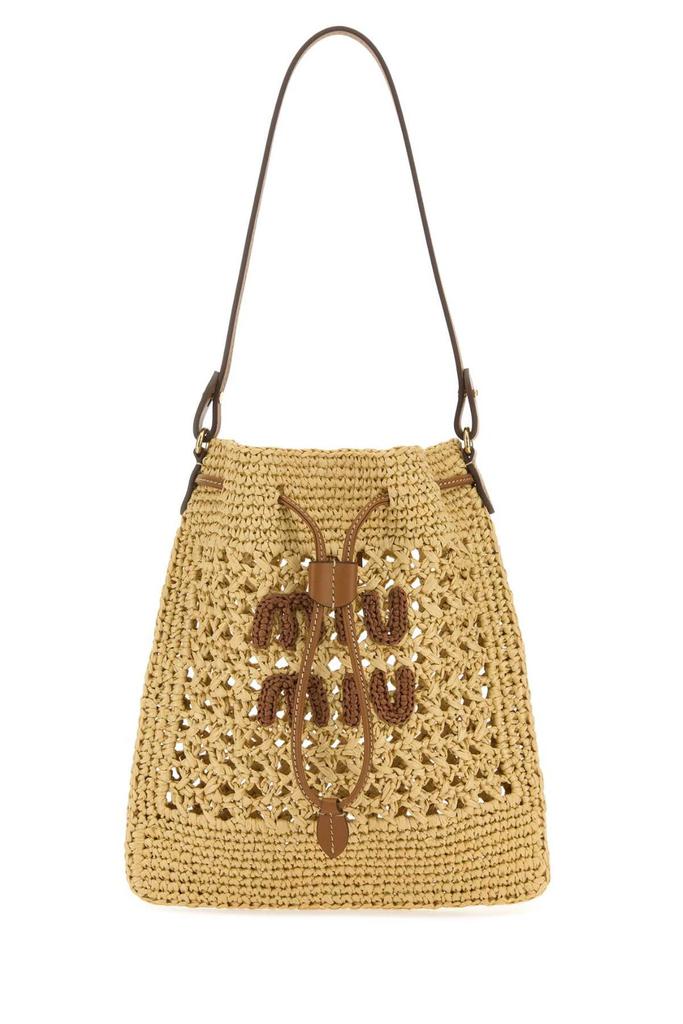 トートバッグ MiuMiu | Woven fabric and linen mini-tote bag Miu Miu Fabric And Linen Tote Bag - ShopStyle