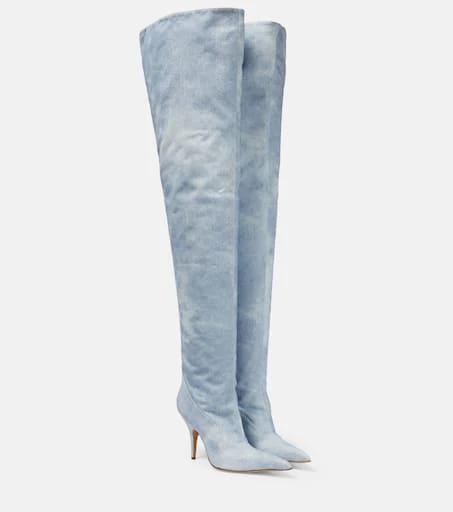 GIA BORGHINI Gia 33 denim over-the-knee boots 1