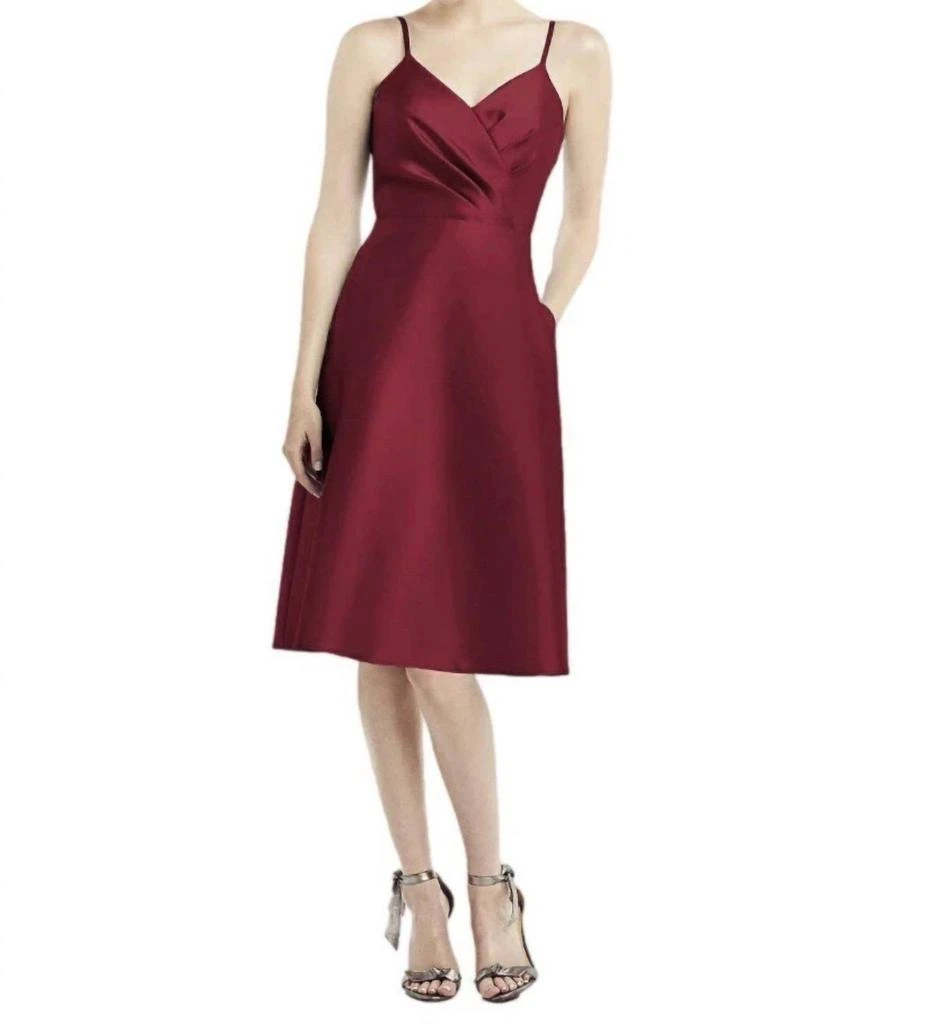 Shop V-Neck Satin Twill Cocktail Dress In Burgundy on Sale at BeyondStyle   Get 56% Off V-Neck Satin Twill Cocktail Dress In Burgundy with Limited-Time  Flash Deals, Exclusive Discounts, and Special Offers.