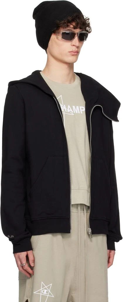 Rick Owens Black Champion Edition Mountain Hoodie 2