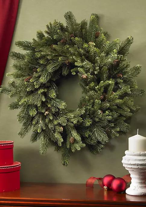 NEARLY NATURAL Natural 30 In Pine And Pinecone Wreath