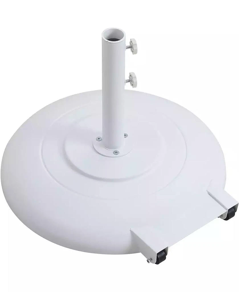 Meridian Furniture Fiji Grey Fabric / Matte White Aluminum Patio Umbrella with Base Sets 8