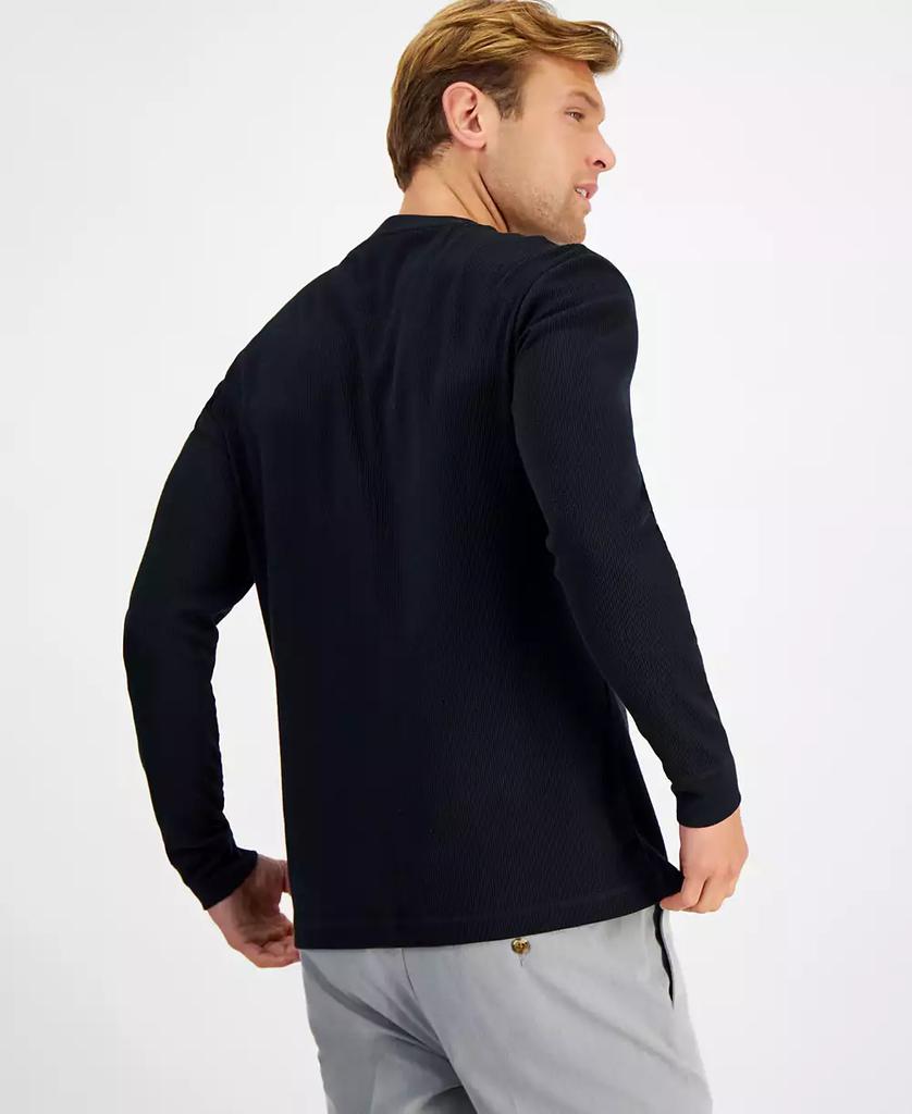 Club Room Men's Thermal Long-Sleeve Ribbed Crewneck Sweater, Created for Macy's