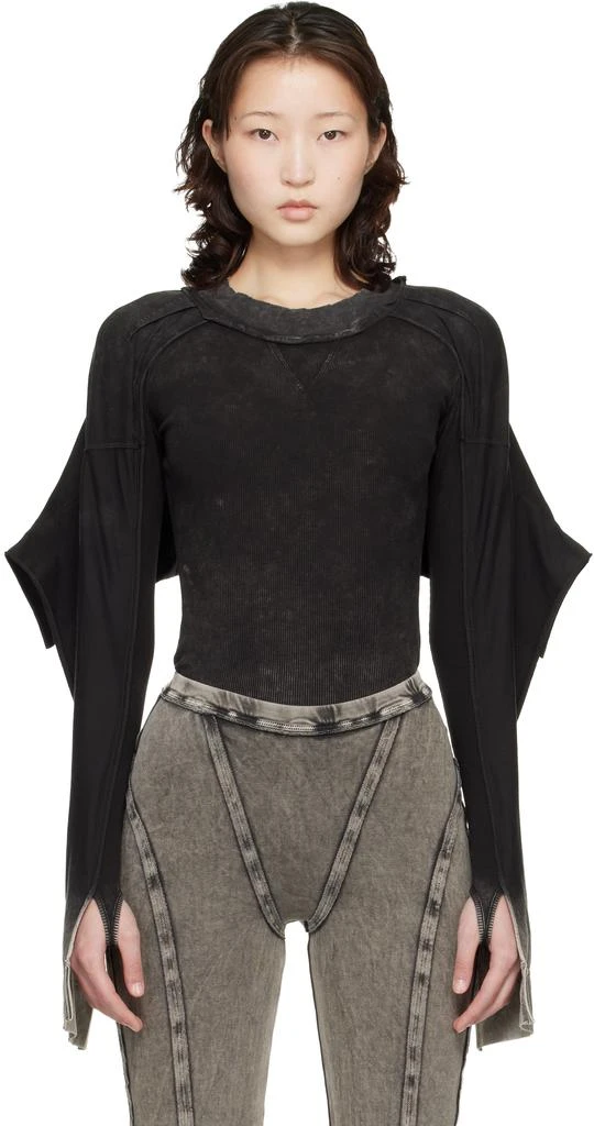 KNWLS Black Bellona Leotard Bodysuit