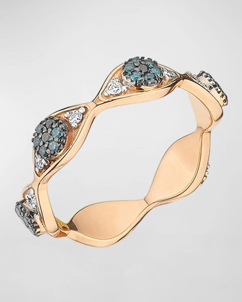 Bee Goddess 14k Rose Gold Eye Light Diamond Eternity Ring 1