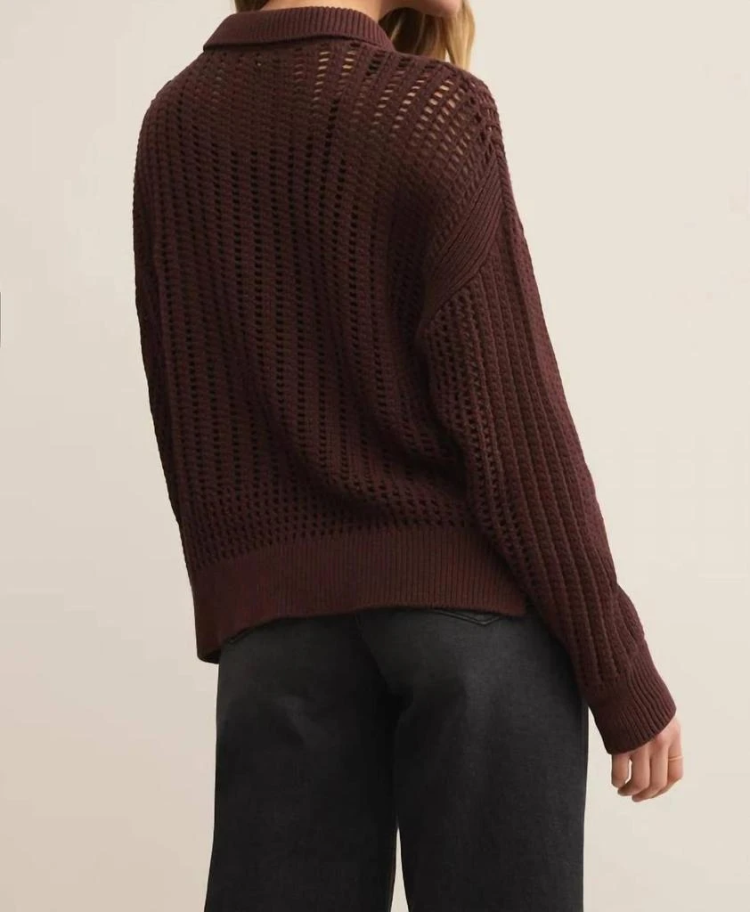 Z Supply Z Supply - Looking Glass Crochet Polo Sweater 5