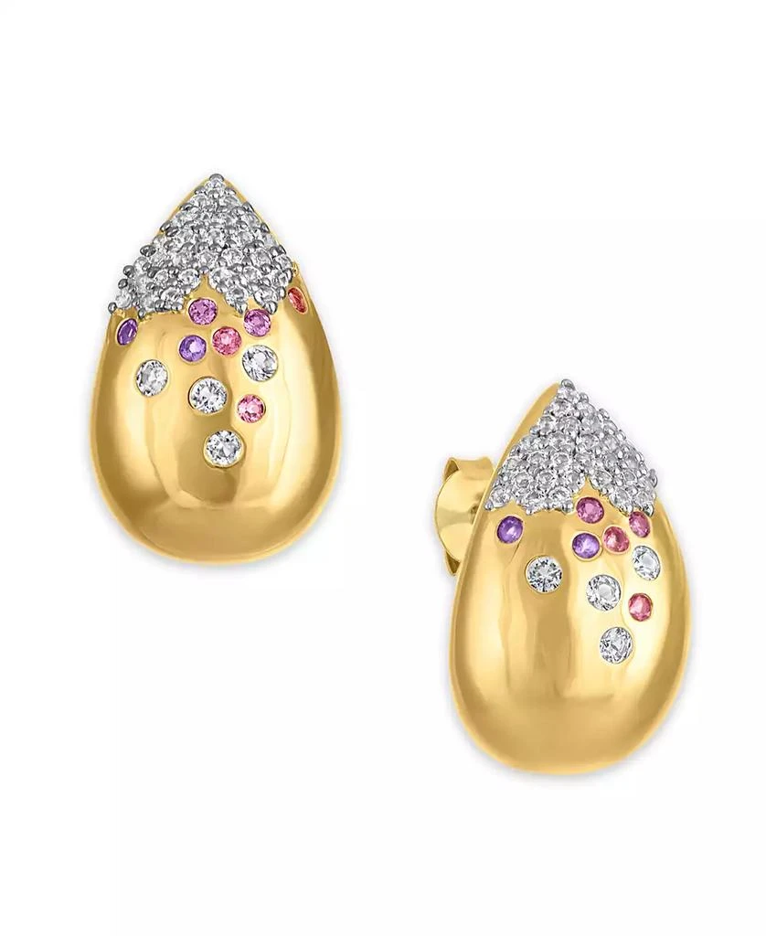 Macy
s Multi-Gemstone Confetti Teardrop Earrings in 14k Gold Over Sterling Silver