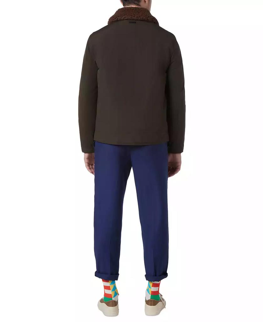 Marc New York by Andrew Marc Men's Randall Insulated Waxed Cotton Aviator Jacket with Fleece Collar