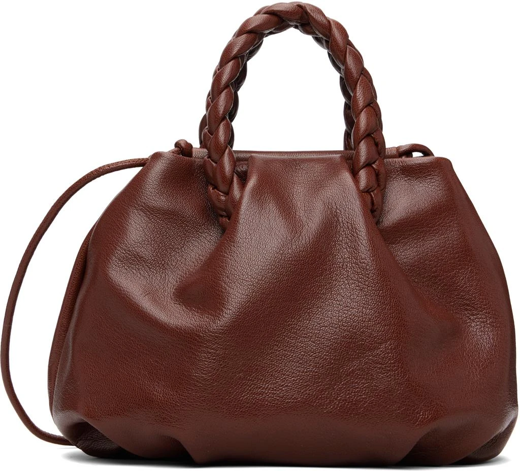 Hereu Brown Bombon M Supple Shiny Bag