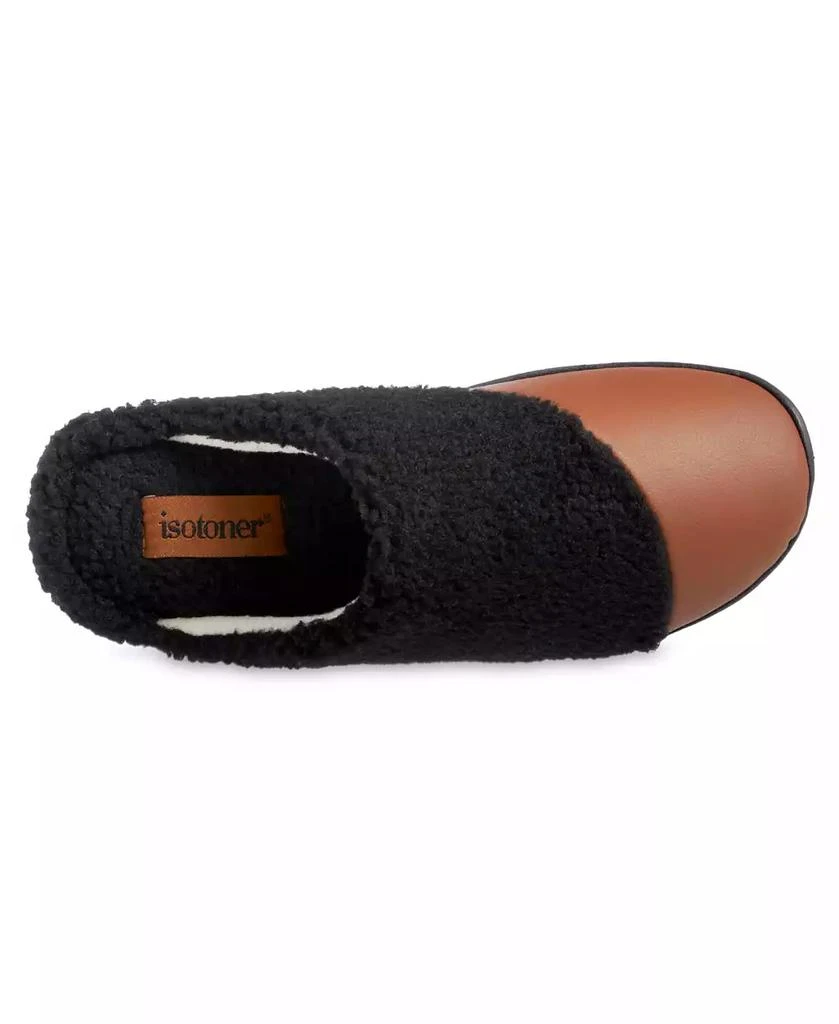 Isotoner Signature Women's Memory Foam Tinsley Leather Berber Clog Comfort Slippers 4
