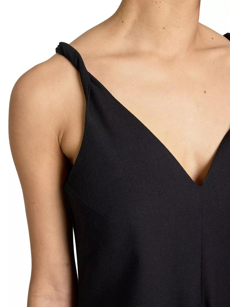Santorelli Asymmetric Twist Strap Billow Midi-Dress 7
