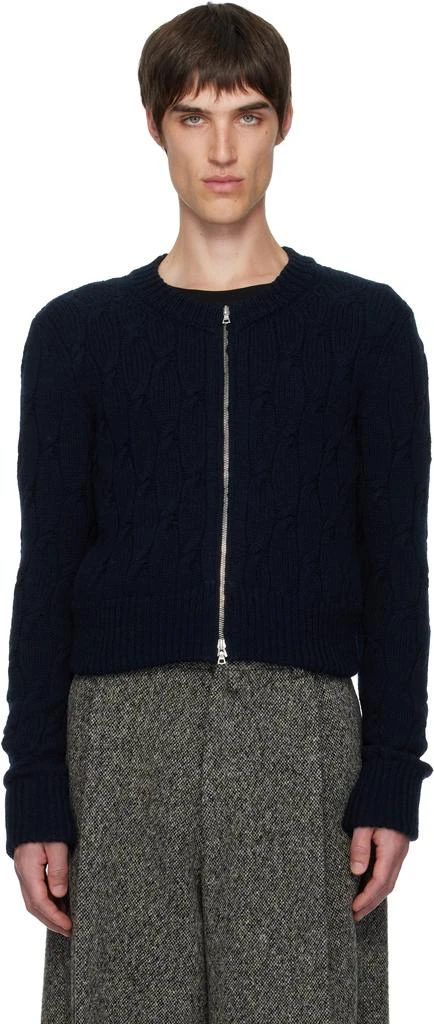 Dries Van Noten Black Cable-Knit Cardigan 1