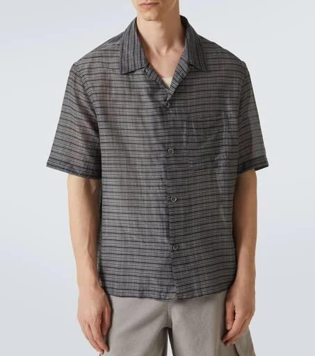 Our Legacy Heusen checked cotton and silk bowling shirt 3