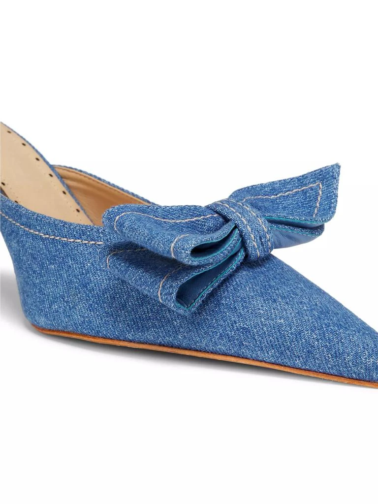 Schutz Claire Bow 75MM Denim Mules 5