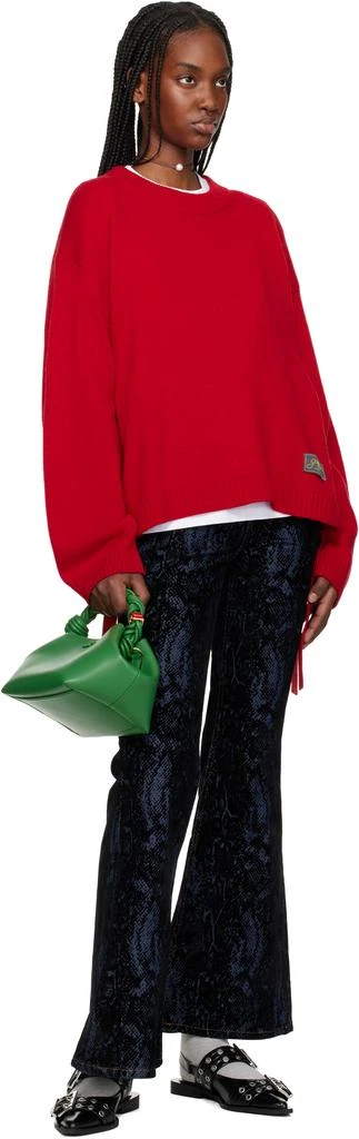 Ganni Red Future Wool Mix Oversized Sweater 4