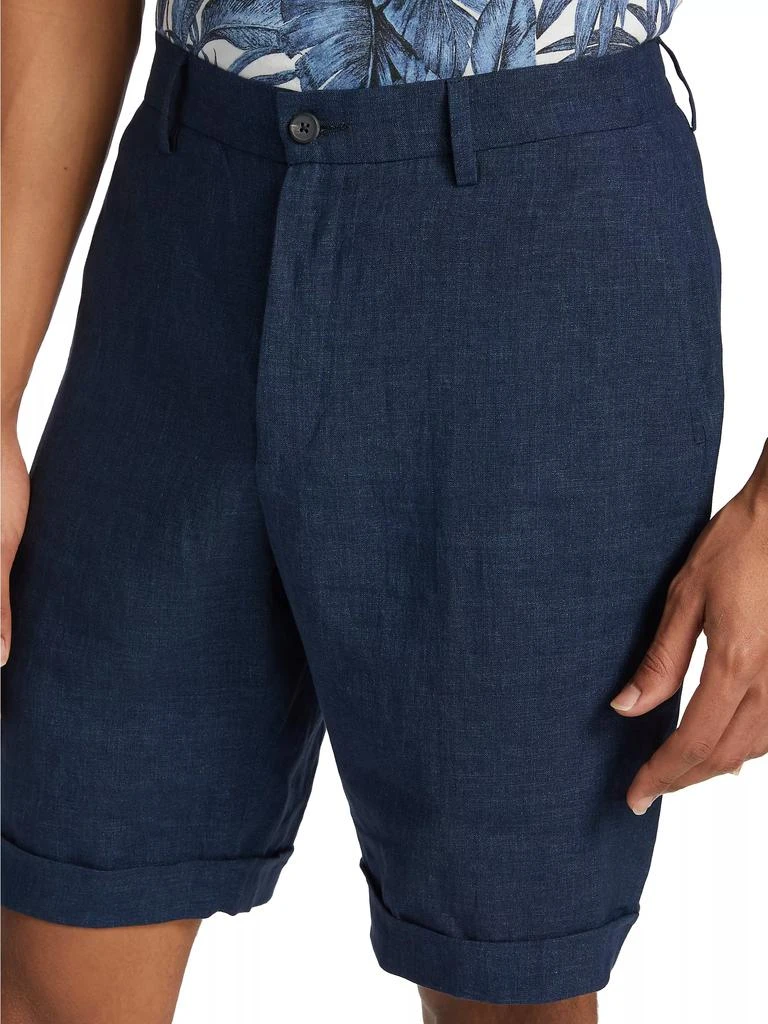 Saks Fifth Avenue COLLECTION Cuffed Linen Shorts 6