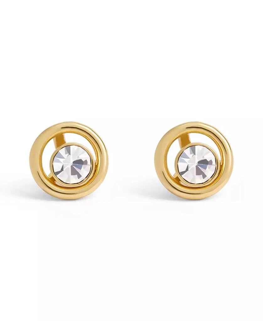 Coach Faux Stone Halo Round Stud Earrings 3