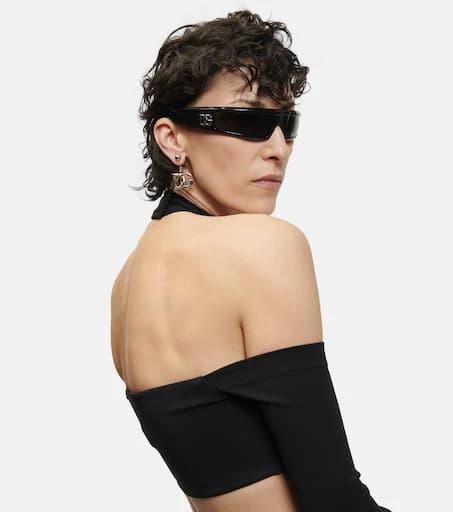 Dolce & Gabbana Narrow wraparound acetate sunglasses 3