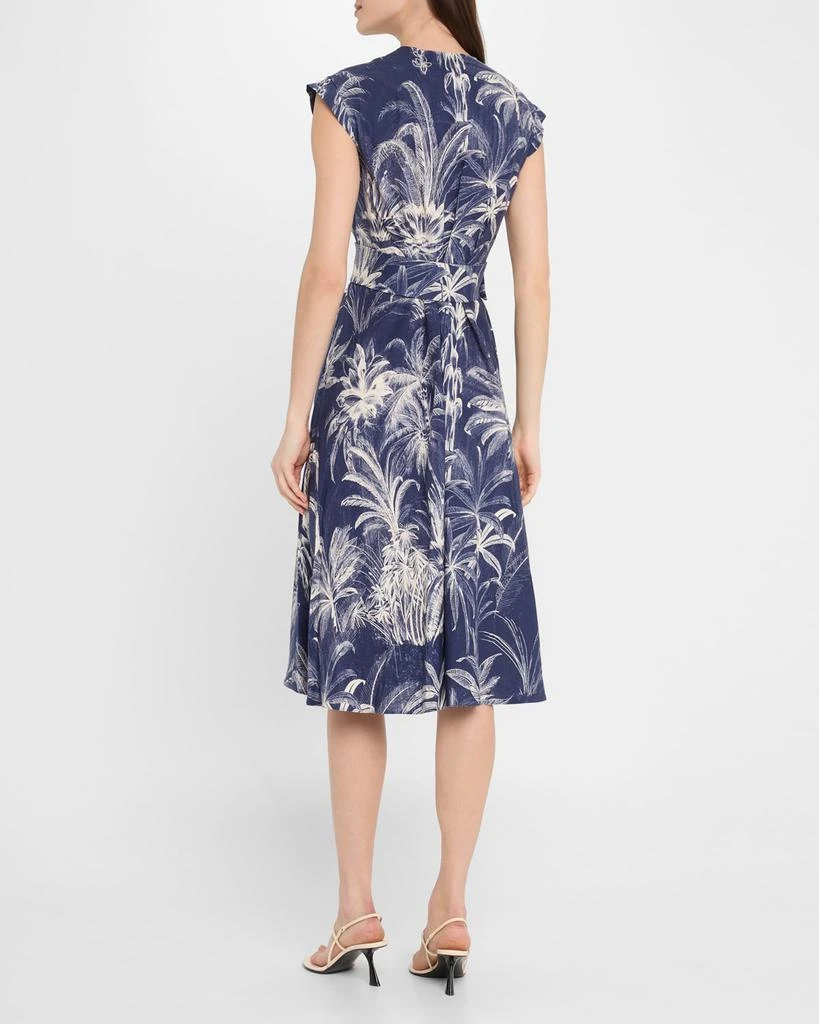 Marella Belted Palm Tree-Print Midi Dress 3