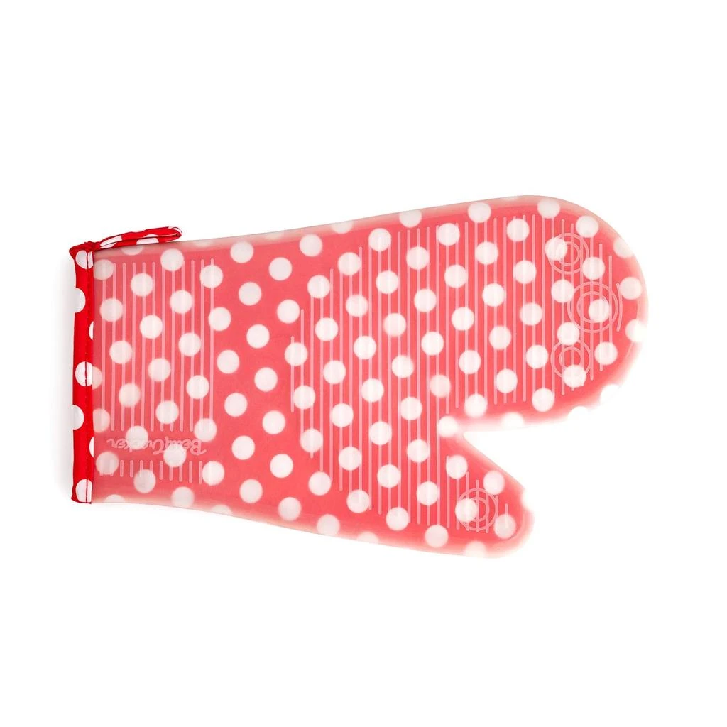 Betty Crocker Silicone Oven Mitt, Red w/White Polka Dots